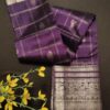 Purple Saree with Silver Zari